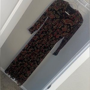 Long Sleeve modern Dress (Black)